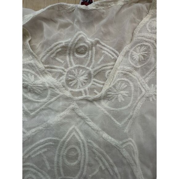 Johnny Was Ivory Tunic Top Blouse Rayon-No Size Tag-measures Like Large- - Picture 6 of 13